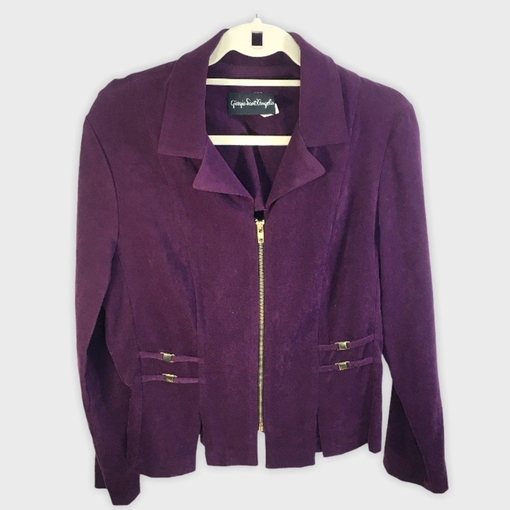 Giorgio Sant’Angelo purple zip up blazer 13-14 VTG